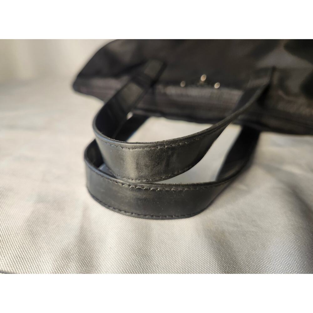Prada Black Nylon Tote Bag Leather Handles Made in Italy Authenticity Card - Picture 8 of 15